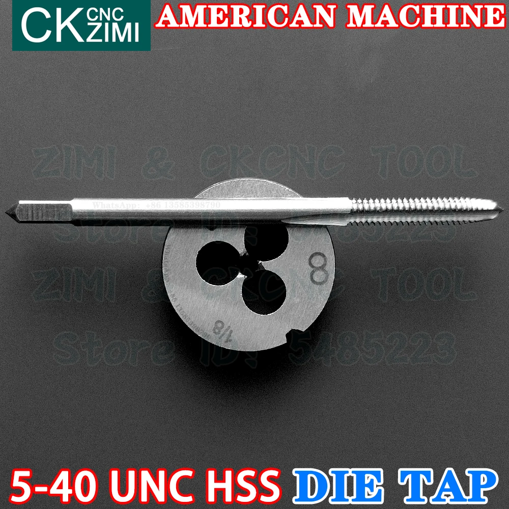 5-40UNC 5-40 UNC HSS مستقيم مقبض الأمريكية القياسية آلة يموت الحنفية عالية السرعة أسلاك الفولاذ التنصت على الحفر جولة يموت المعادن