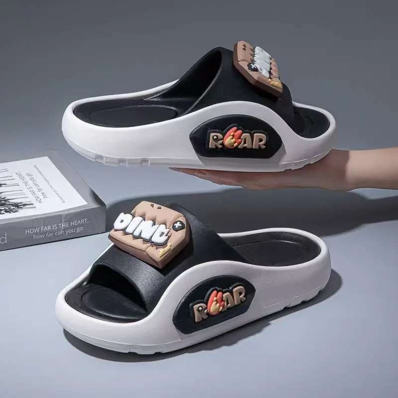 

Men's New Thick Sole Cartoon Slippers Soft Sole Non Slip Open Toe Light Home Slippers Outdoor Beach Slippers Bathroom Slippers