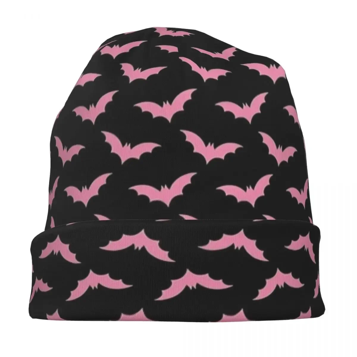 Pink Bat Halloween Goth Bonnet Hats Knitting Hats Hip Hop Outdoor Skullies Beanies Hats Unisex Warm Thermal Elastic Cap