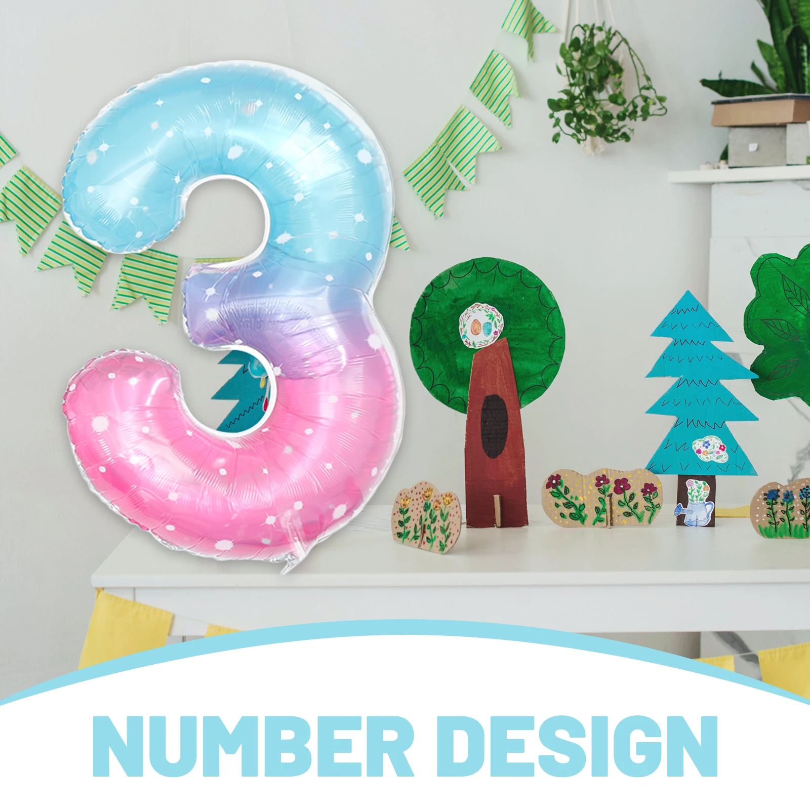 

10 Number Balloons 40 Inch Gradient Aluminum Foil Birthday Party Decorations Supplies Large Size Photo Prop Wall Door Window