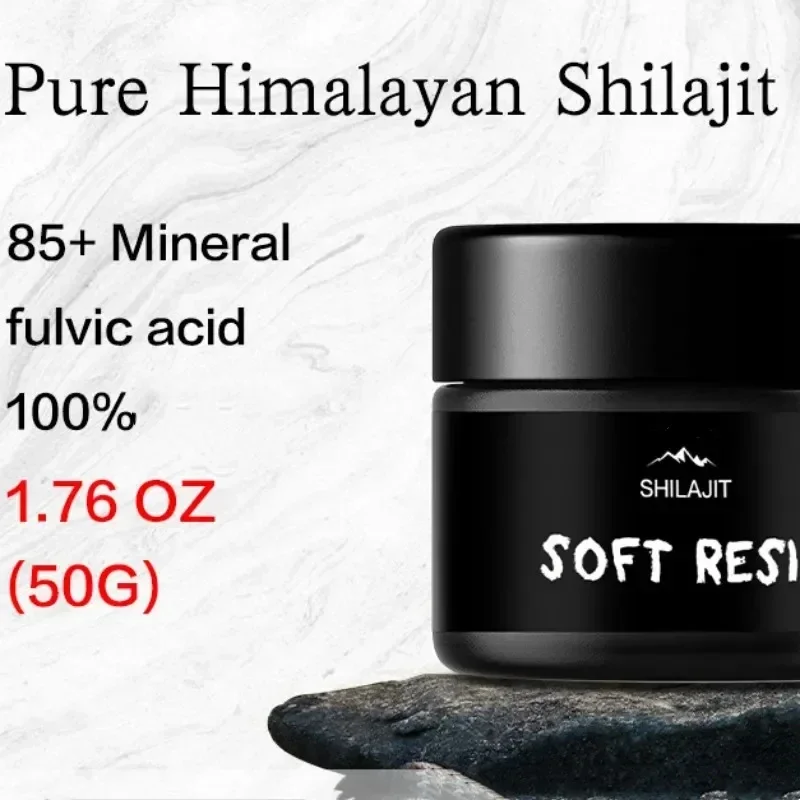 Résine Shilajit Pure de l\'Himalaya, 50g, 600mg, Naturelle, avec 85 + Trace Minorganisateur et Acide Fulvique