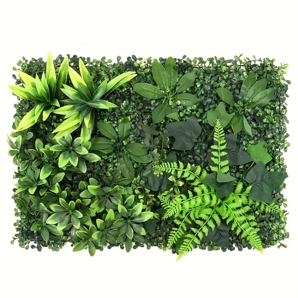 1PC Artificial Simulation Green Plant Wall Panel Plant Hanging Leaves Tropical Simulation Green Plant Background Wall Decora