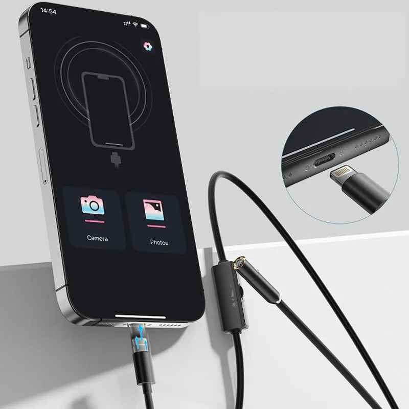 

Industrial Endoscope HD1080P Automotive Borescope Inspection Camera 8MM/5.5MM Lens for Iphone IOS Phone Cars Checking Waterproof
