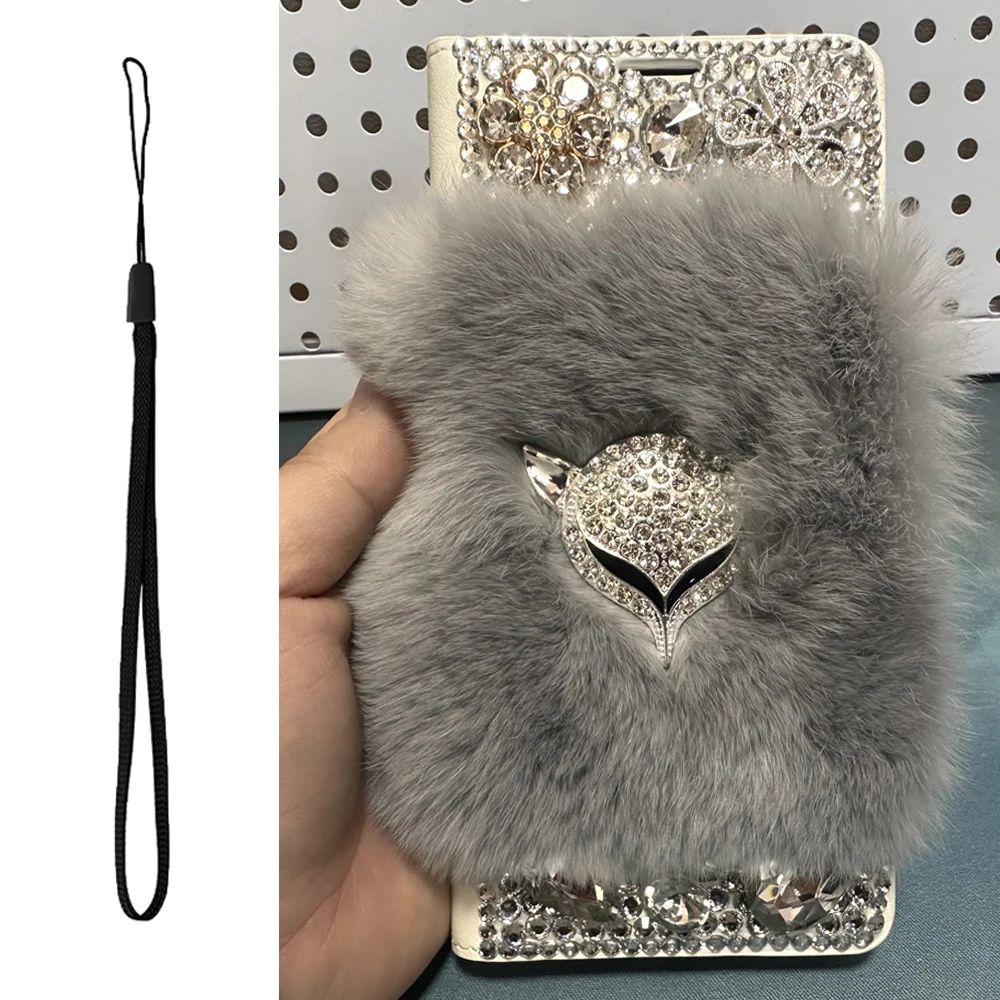 

Rabbit Fur Leather Phone Case For Samsung Galaxy A55 A54 A53 A52 A35 A34 A42 A32 A25 A24 A23 A22 A14 A15 A16 Card Slot Wallet