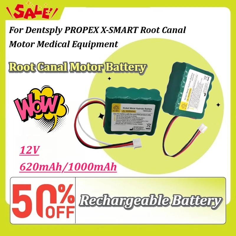 

Highly Safe HighQuality Ni-MH Replacement Battery for Dentsply PROPEX X-SMART 12V 620/1000mAh Root Canal Motor Medical Equipment