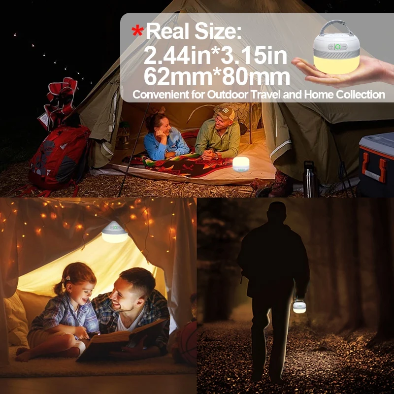 Luz de Camping al aire libre LED linterna de Camping LV10 230 horas recargable con accesorio de iluminación magnético