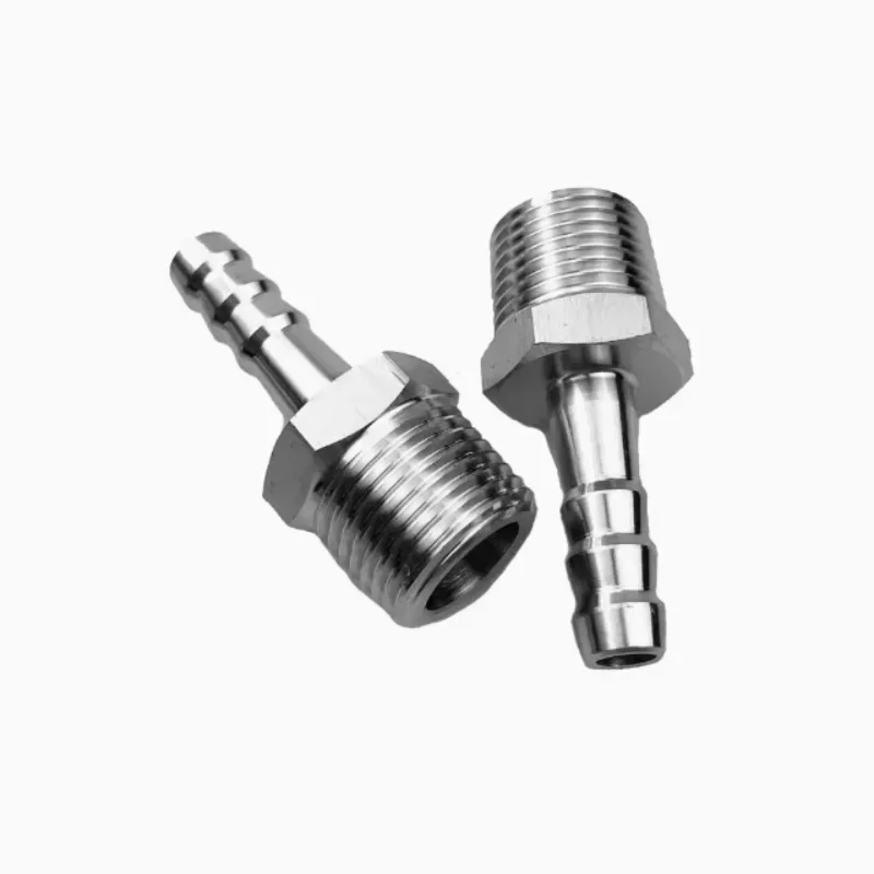 

304 Stainless Steel Pagoda Joint Hexagonal Leather Plug 2/4/6 mmSplit Leather Outer Wire Reducing Joint Hose Barb 1/8 1/4 3/8