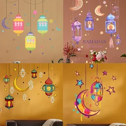 Kareem-adesivos de parede para ramadan kareem, colorido, lua, estrela, eid mubarak, decoração do partido muçulmano, novo design, 2024