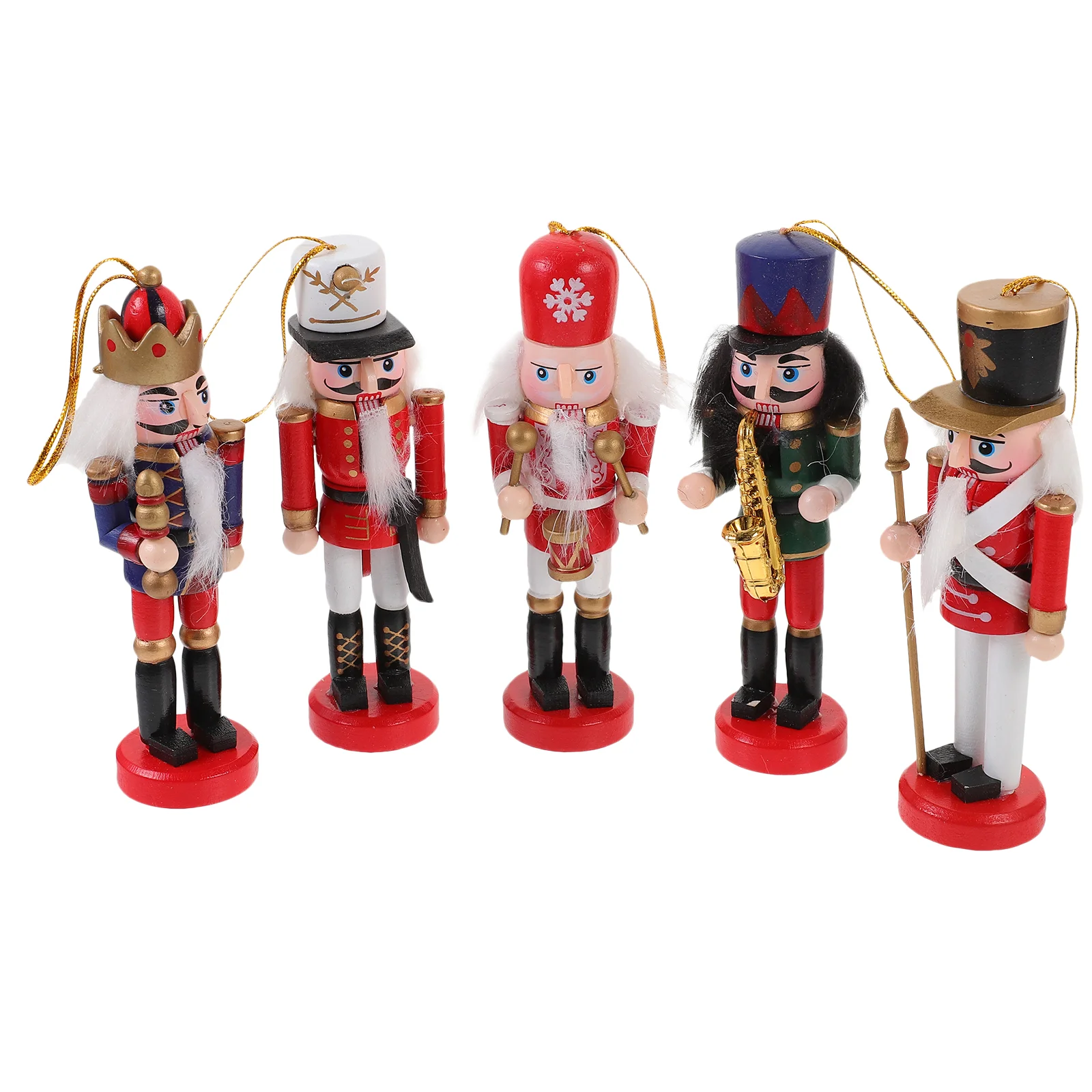 

LED Light Bar Nutcracker Soldier Xmas Ornaments Wooden Puppet Christmas Decoration