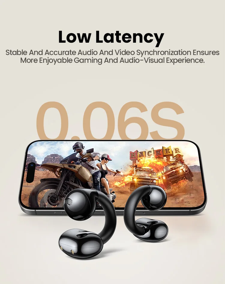TWS Open Ear Clip Wireless Earbuds Bluetooth Sports Earphones Headphones in Mic with Earhooks & Ear Hook Headset
