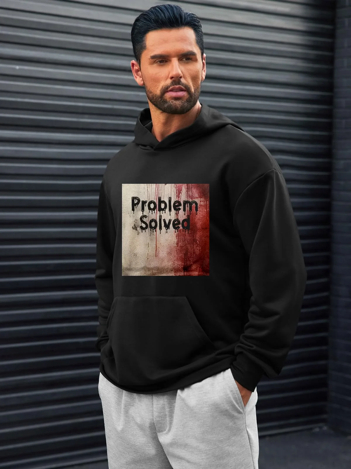 

Men's Fashion Hooded Sweatshirt - Customizable Bold Slogan Pullover, Ideal for Daily Outfits & Street Trendsetters