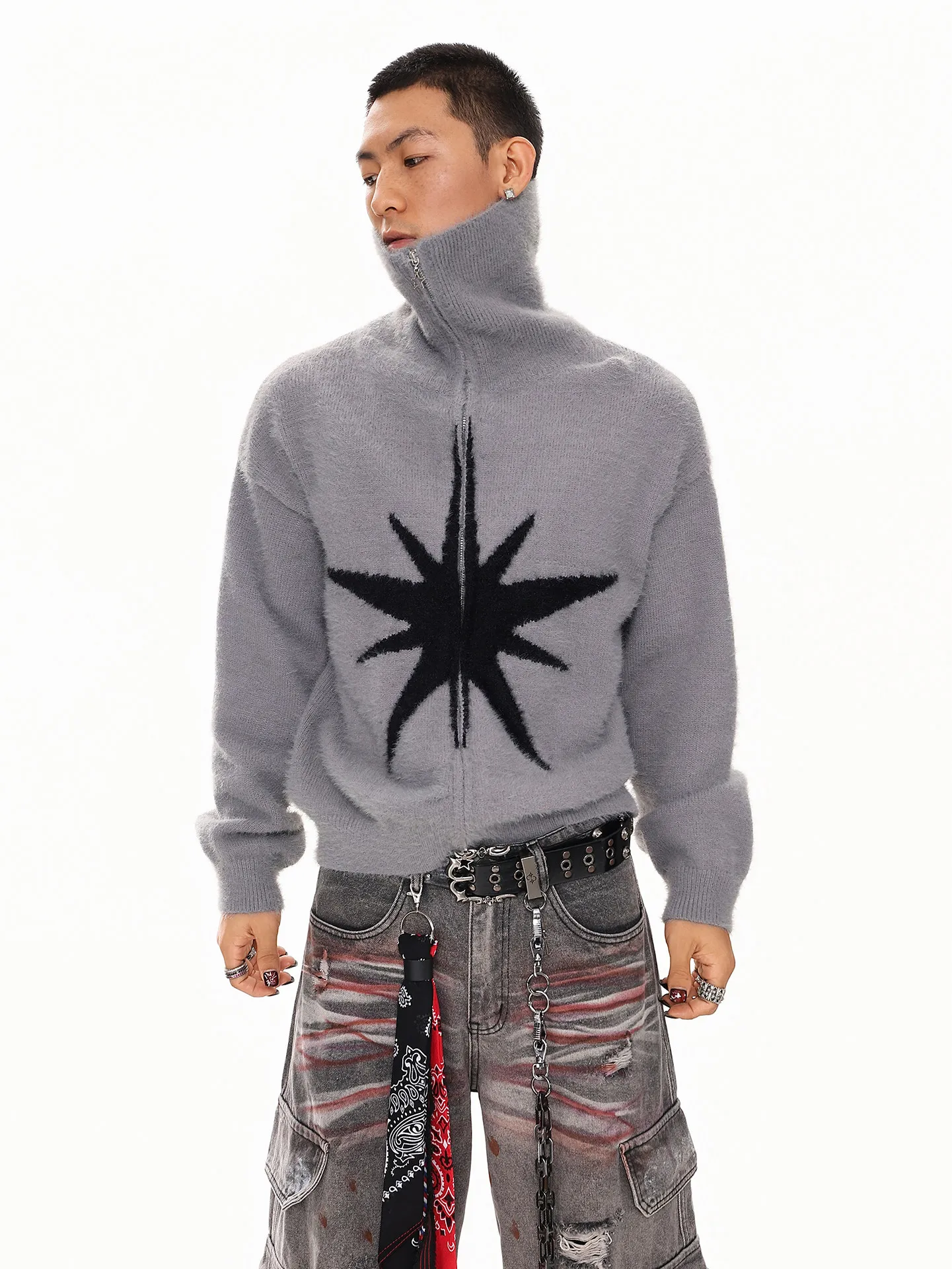 Suéteres con Cuello de Piel pa - Street Fashion Logo Design reseña y precio