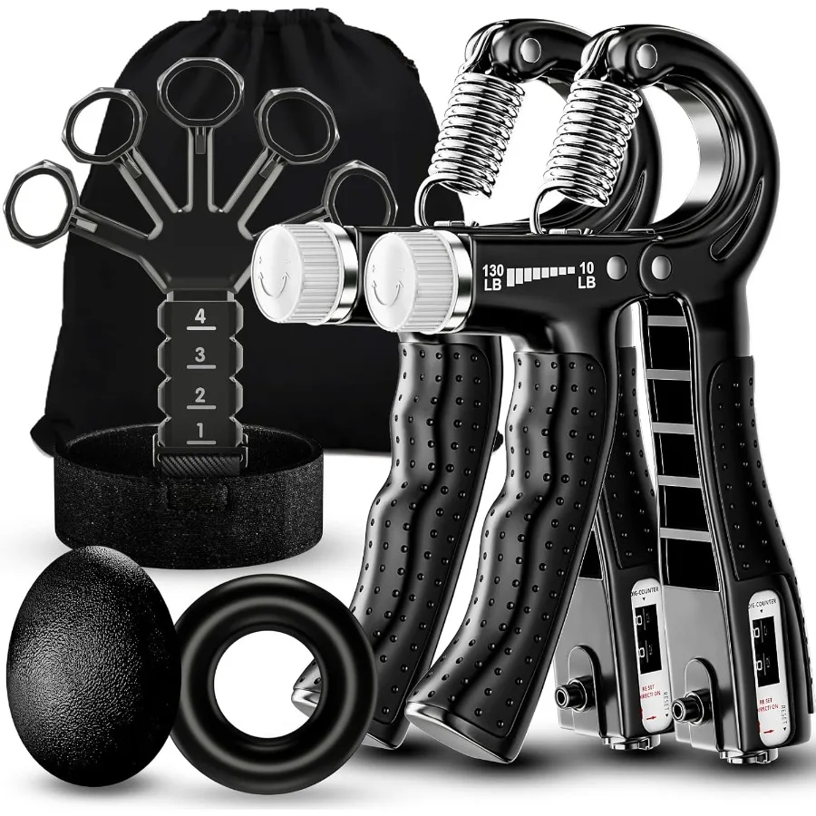 

Тренажер для силы сцепления, 5 шт., с тренажером для пальцев, усилитель для рук, носилки для пальцев, кольцо для захвата и мяч для снятия стресса