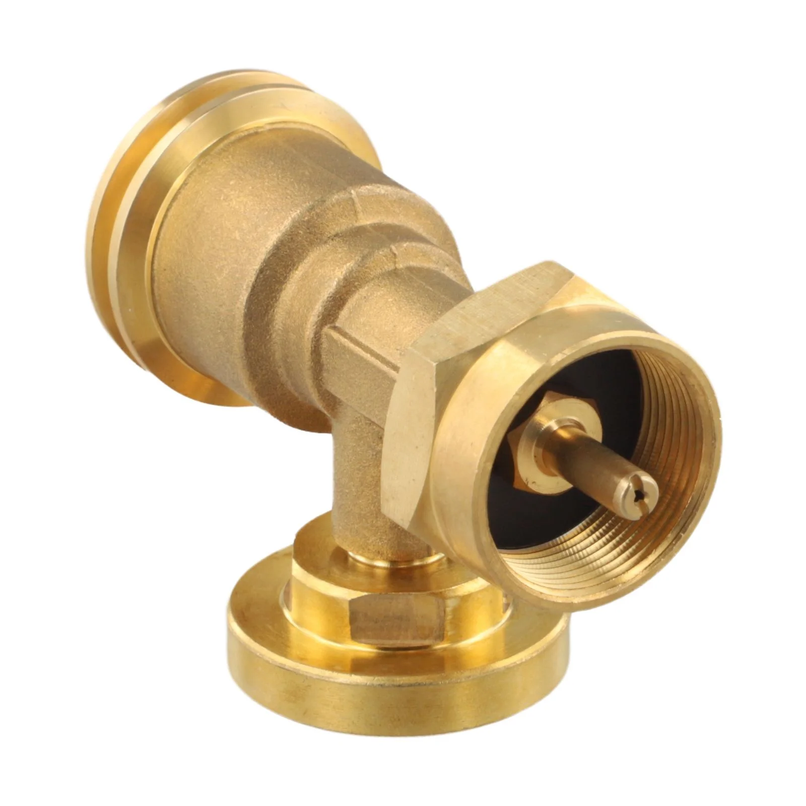 Camping Use European Connection Brass Gas Adapter For European Cylinders Integrated Monitoring Long-Lasting Use
