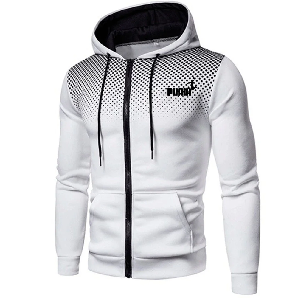 

Hot Sales Men's Jacket Printed Home Casual Hooded Sweatshirts Quality Zipper Men Clothing Daily Office Overcoat Autumn Winter