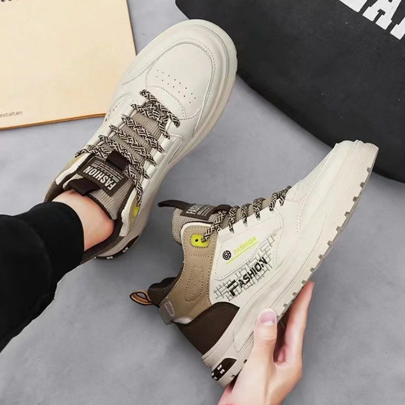 

Спортивные мужские ботинки с высоким вырезом на шнуровке для спорта на открытом воздухе, весенне-осенние повседневные модные ботинки по низкой цене, оригинальная мужская обувь