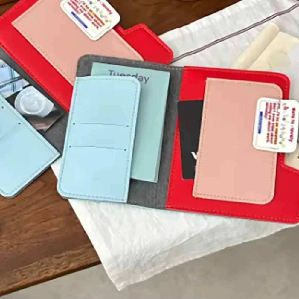 Tarjetero de cuero PU, tarjeteros ligeros, bolsa para tarjetas, Protector de pasaporte ultrafino de Color caramelo, accesorios de viaje