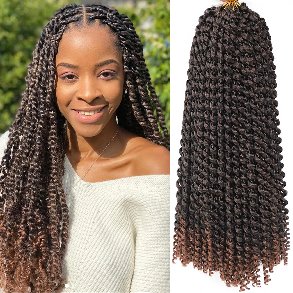 

Pre-twisted Passion Twist Crochet Hair 18 Inch Hait Synthetic Crochet Passion Twist Braiding Hair Soft Bohemian Hair Extensions