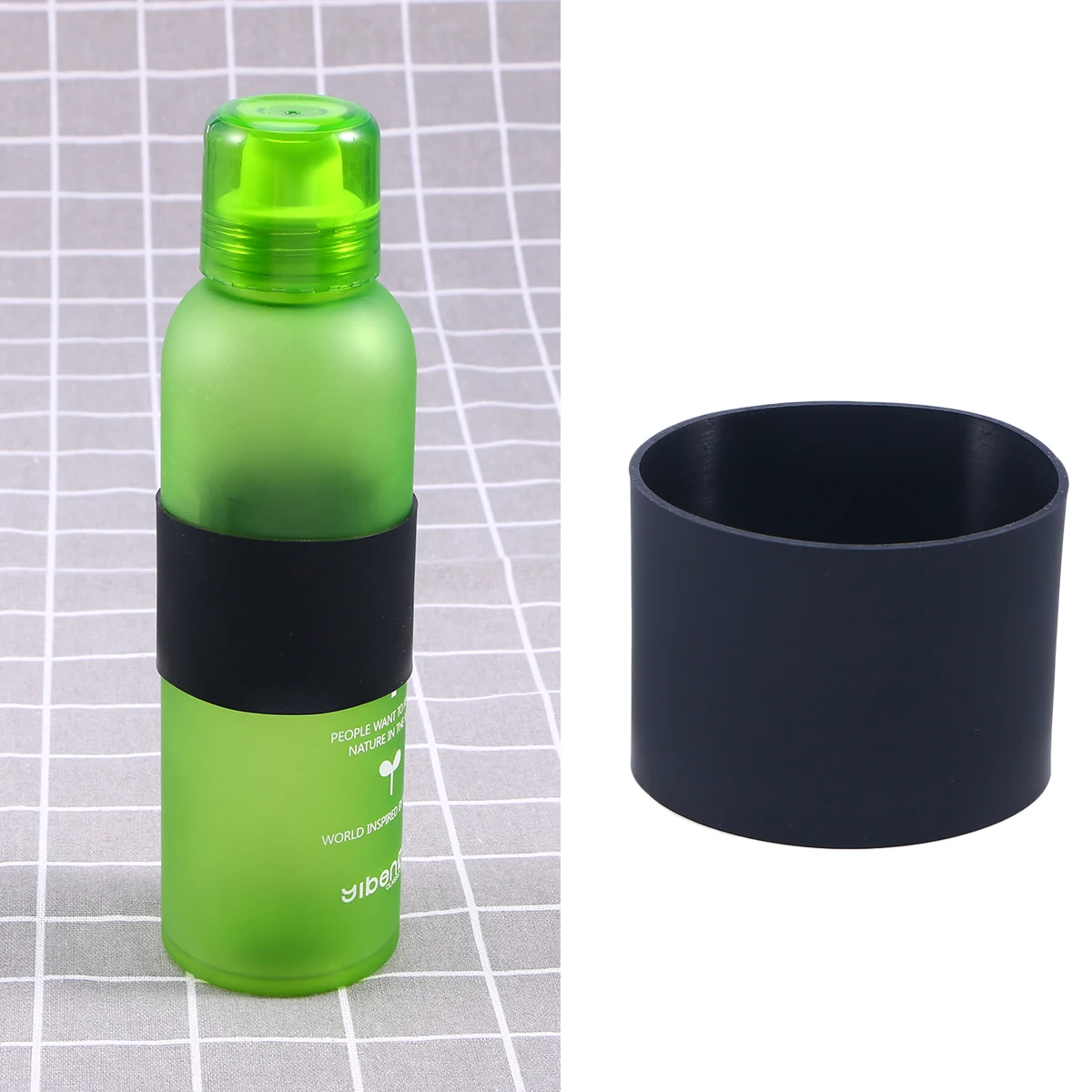 

Silicone Heat Resistant Non Slip Sleeve Protective Cover Black for Glass Bottle Mug Cold Tumbler Cup Grip Protective Cover