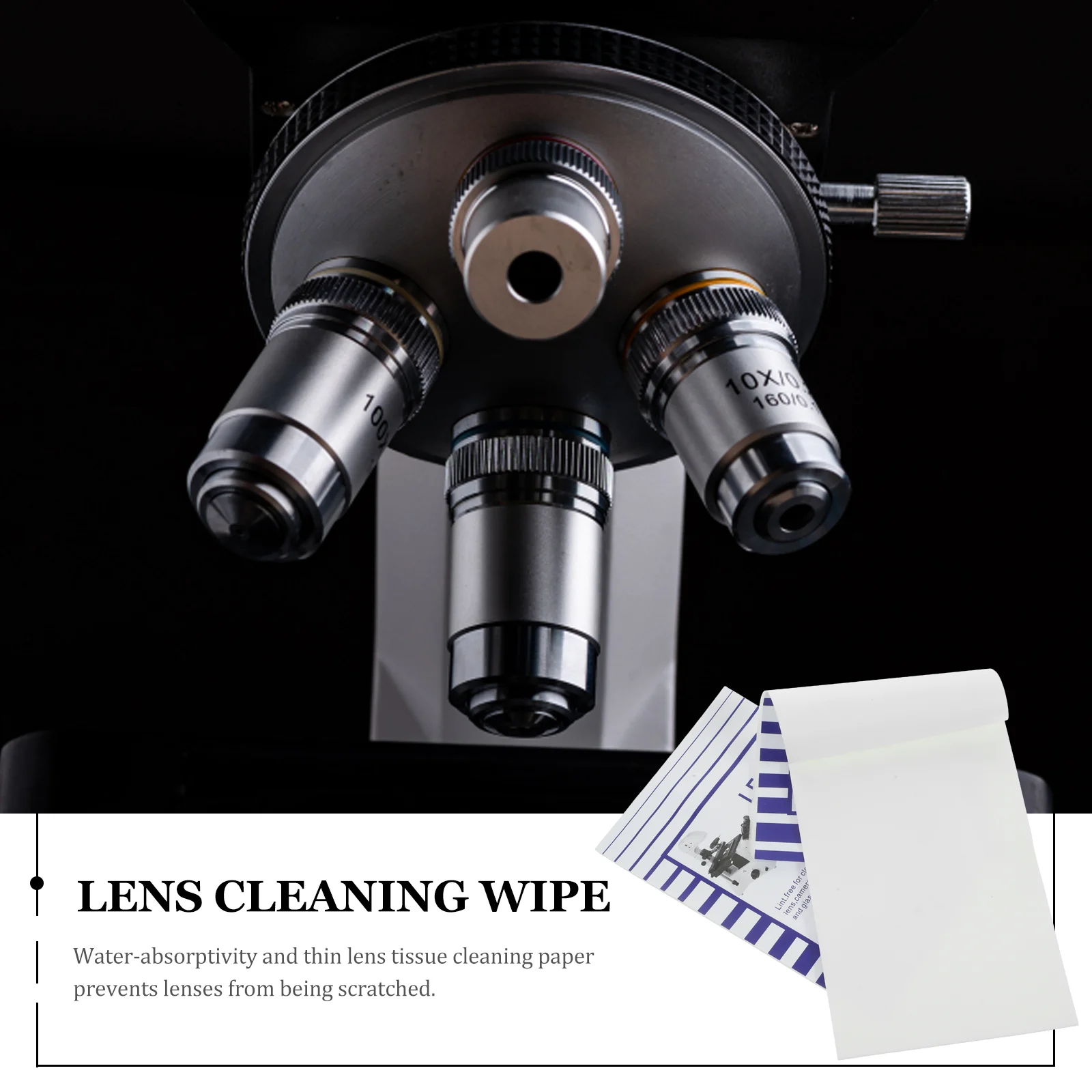 100 PCS Lens Cleaner Wet Wipes Cleaning Camera Microscopes Dry Tissue for Glasses Fog Swim Goggles Paper Eyeglasses Travel