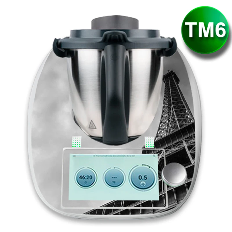 APCym Vinilo Adhesivo para  Máquina Cocinar Thermomix TM6 Modelo Eiffel. Tabla Deslizante 60x30cm OPCIONAL.