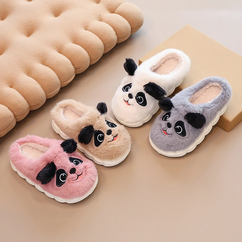 

Cute Fashion Kids Slippers for Girls Winter Furry Hairy Soft Children Home Plush Slippers Warmth Toddlers Boys Cotton Slippers
