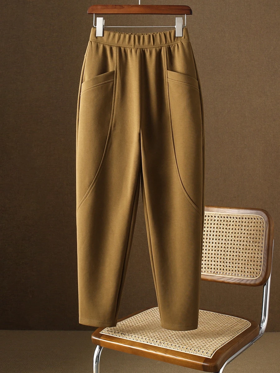 

Женские повседневные брюки Харлан больших размеров, осенне-зимние свободные утягивающие прямые джинсы с высокой талией, удобные дышащие