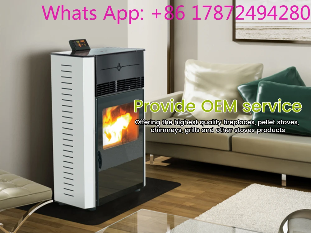 Home Pellet Heater 14KG Hopper Capacity Silent Under 40dB Safety Monitoring