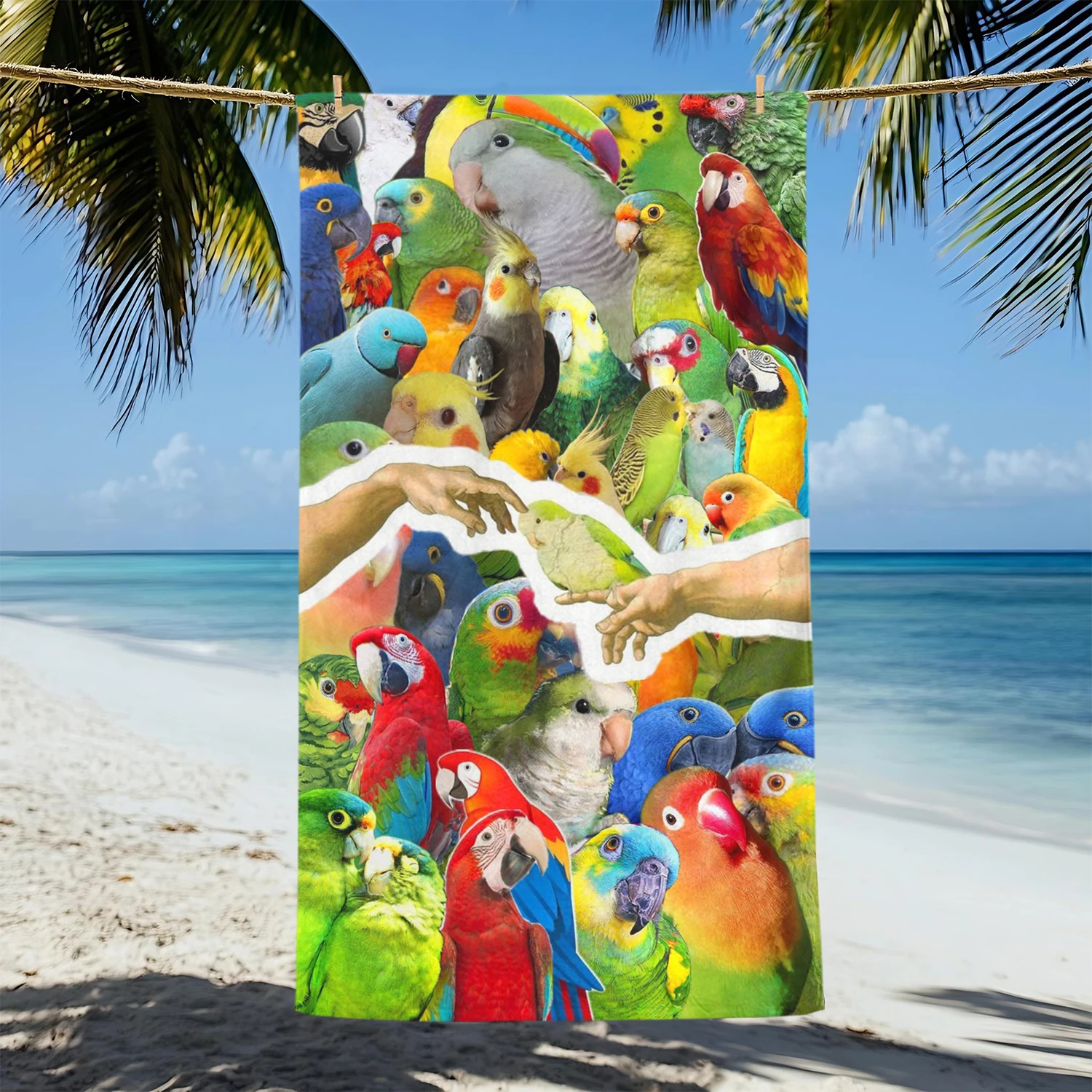 Fun Colorful Parrot Insect Towel,Multi-purpose Towel,For Sport, Fitnes, Swimming And Outdoor Activities Beach Towel