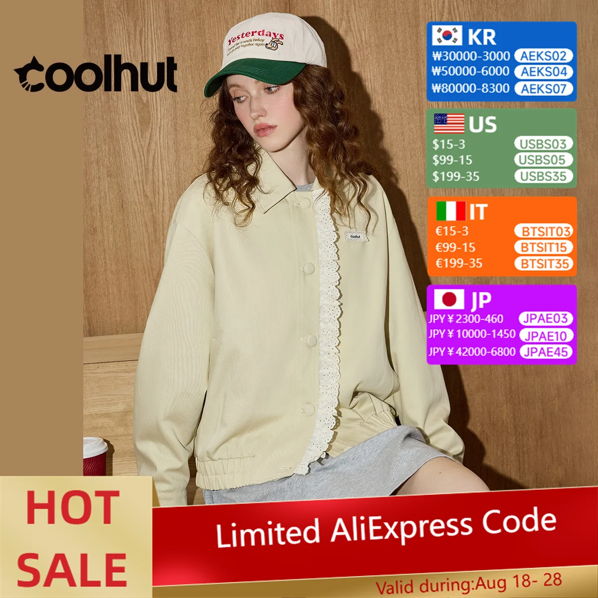 

COOLHUT Women's Windbreaker 2025 Vintage Lace Trim Blazer Long Sleeve Oversized Lapel Jacket Fall Boho Chic Designer Outerwear