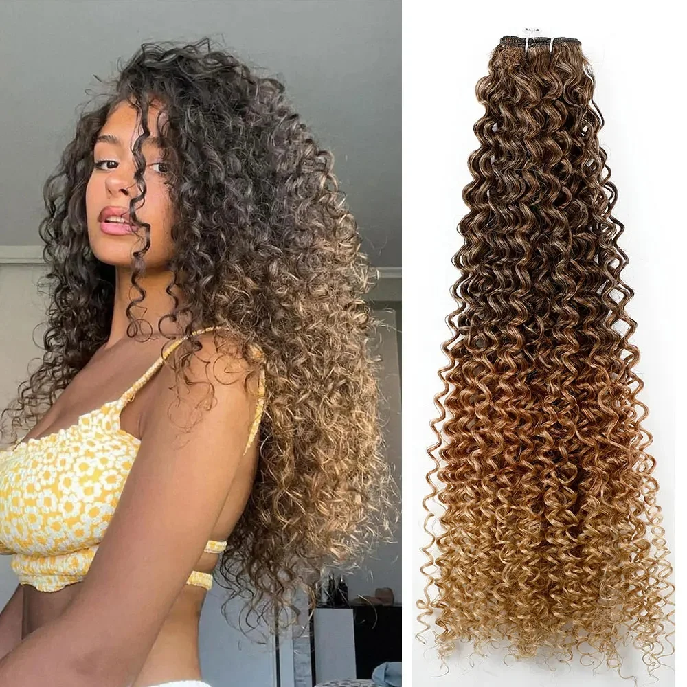 Mechones de pelo sintético rizado Gladys de 26 pulgadas 27-613 T1B-330-276 trama de pelo ondulado marrón ombré 120 g/unidad extensiones de cabello rizado