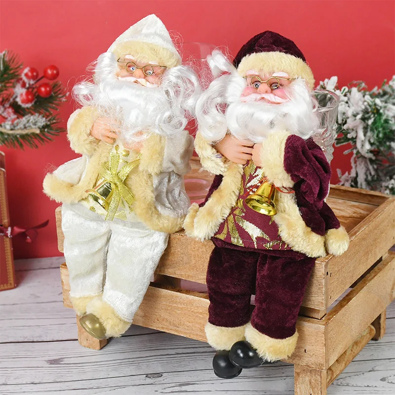 

Sitting Santa Claus Doll Christmas Table Ornament Merry Christmas Decoration Home Navidad Natal Gifts New Year 2023 Kids Favors