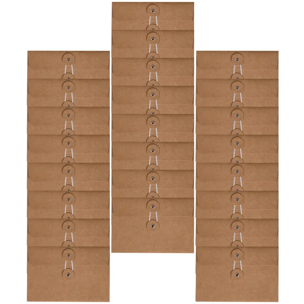 

30Pcs Kraft Envelopes for Letters Invitations Multi-Purpose Document Storage Pouches Simple Style Card Folders Stationery