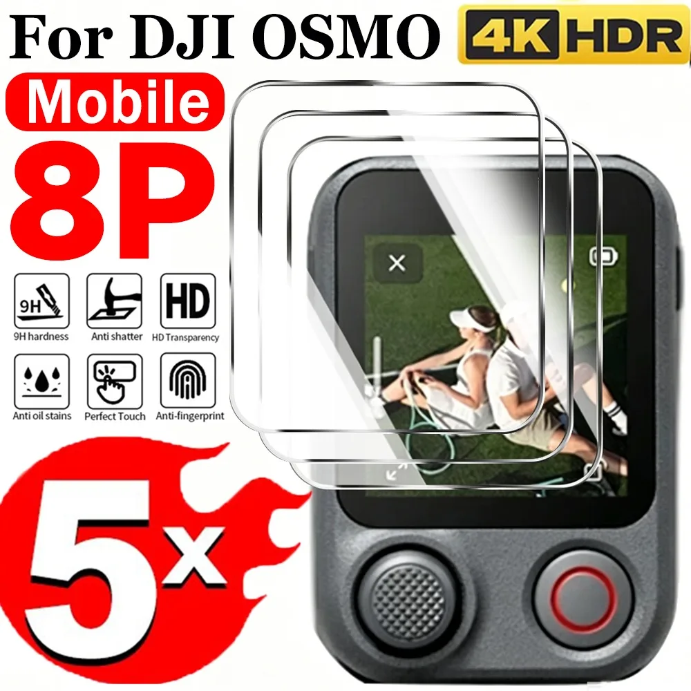 1-5PCS HD Clear High-Aluminum Tempered Glass for DJI Osmo Mobile 8P Screen Protector 9h Hardness Anti-scratch Protective Film