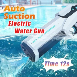 Elektryczny pistolet na wodę dla dzieci pistolety w pełni automatyczne pochłanianie wody Soaker Water Blaster letnie zabawki na zewnątrz zabawki basenowe﻿