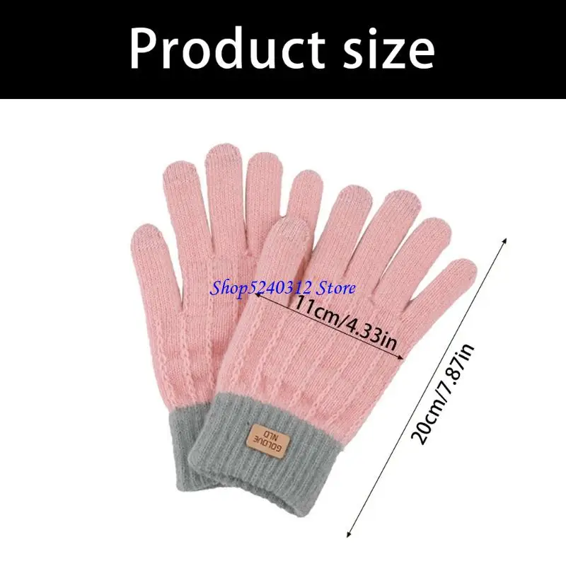 

634C модные варежки вязаные перчатки теплые для девочек женские утепленные перчатки с полным пальцем