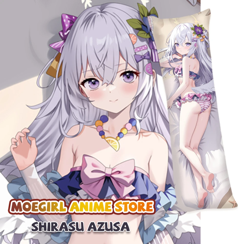 Blue Archive Shirasu Azusa Dakimakura Cosplay Prop Soft 2Way Double-Sided Print Pillow Case Game Character Gift Cushion Cover