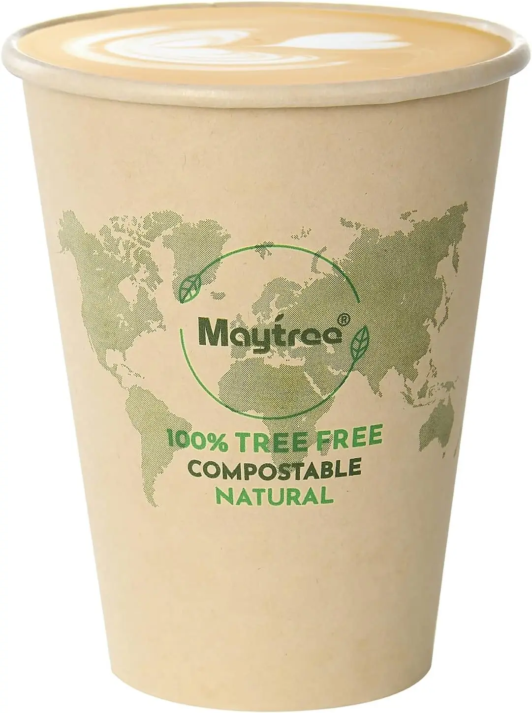 

Disposable Paper Hot Coffee Cups 12 oz, Compostable & Biodegradable Bamboo Paper Cups for To Go & Ice Coffee, Water, Tea