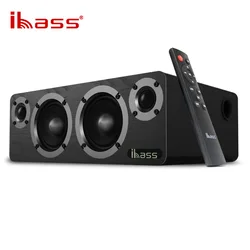 Ibass Wood Speakers 90W Ultra High Power Bluetooth Speaker 4 Units Surround Sound Subwoofer Karaoke TV Home Theater Equipment
