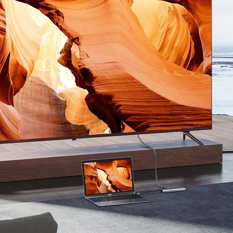 Cabletime-محور USB من النوع C ، 7 في 1 نحيف إلى 4K 60 هرتز ، HDMI ، RJ45 ، Mbps ، PD W للكمبيوتر الشخصي ، MacBook Pro ، iPad ، C محول قفص الاتهام