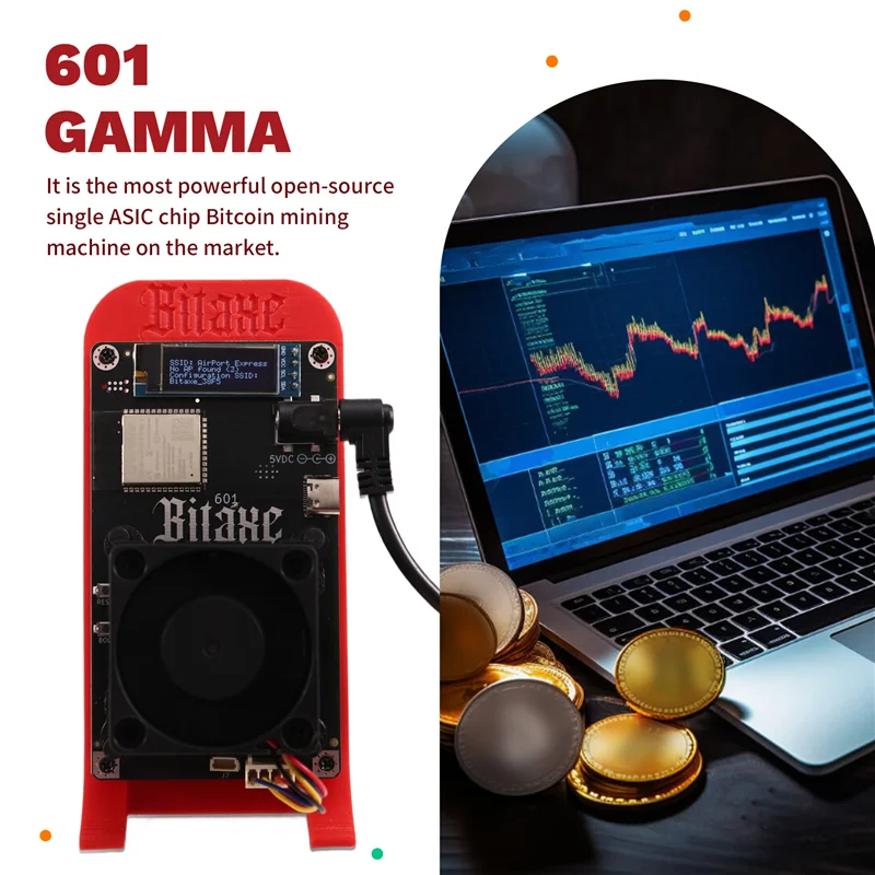 Bitaxe Gamma 601 1.2TH/S 18-22W BTC Solo Miner BM1370 Asic Chip From Antminer S21 Pro Bitcoin Crypto Miner Red AU Plug-N36R
