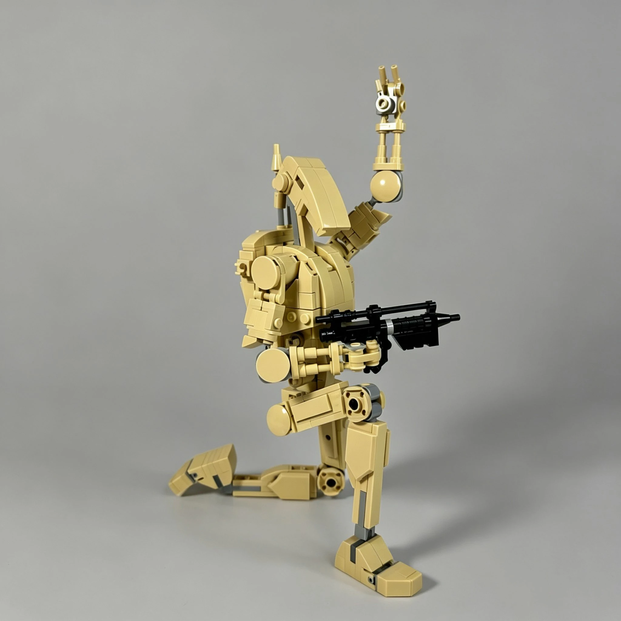 Sci-Fi Combat Droid Model Kit, MOC Building Robot Figure, Detailed Collectible Display Set