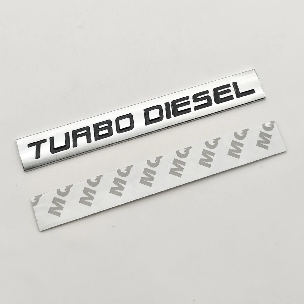 3D Chrome Metal Car Sticker TURBO DIESEL Logo Emblem Rear Trunk Fender Badge Decal For Isuzu Kia Hyundai Toyota Ford Accessories