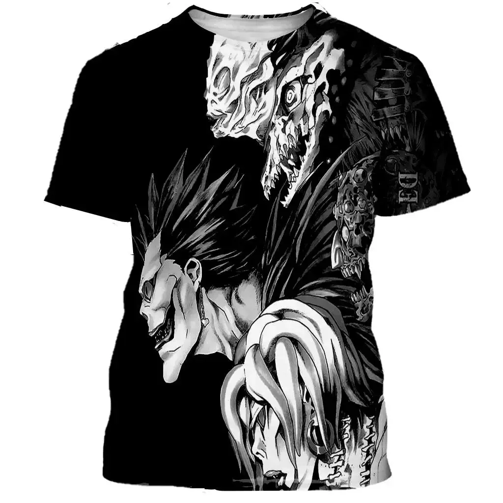 2024 Summer Heat Death Note T-shirt Comic 3D Printed Men's T-shirt Fashion casual street comfort Breathable plus size loose top