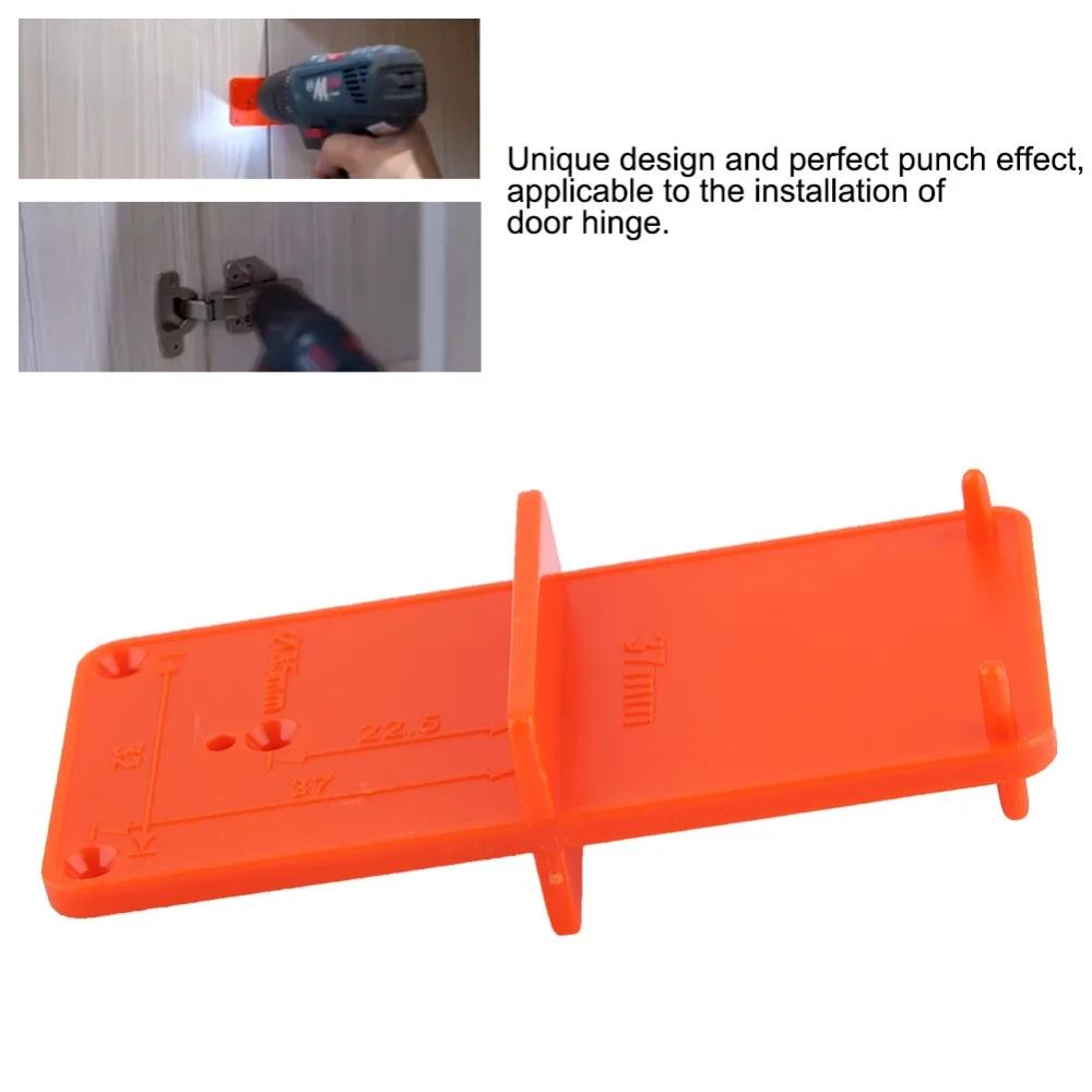 2pcs Compact Pocket Size Hinge Drill Jig Positioning Tool Drill Guide Cabinet Door Template Fast Installation