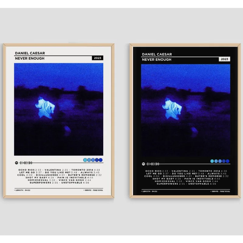 Daniel Caesar Album Set of 6 Canvas Prints Case Study 01, Never Enough & Freudian Cover Art R&B Singer Music Wall Decor Gift