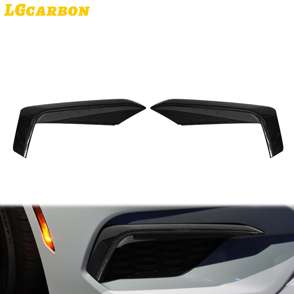 LGcarbon Real Carbon Fog Lamp Eyelids Front Bumper Eyebrows For Ford Mustang 2024