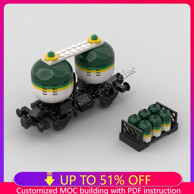 جديد MOC مدينة التوأم خزان السكك الحديدية ناقلة عربة قطارات السيارات نموذج لتقوم بها بنفسك الأفكار الإبداعية التكنولوجيا ألعاب أطفال الجمعية الألغاز الهدايا الدعاوى #4
