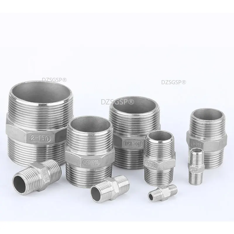 Male Thread Hex Pipe Fittings Quick Adapters Connectors Fast Coupling  Coupler Stainless Steel