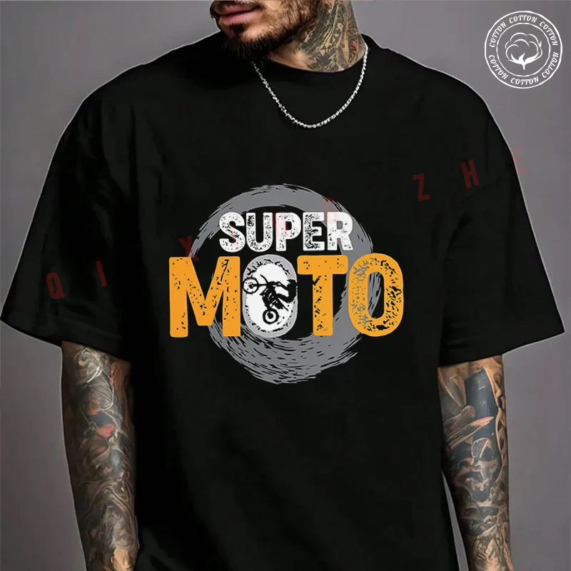 

Supermoto Motocross Motorc Men's Fashion T-shirt Cotton Casual Summer Comfortable Short Sleeve Tops
